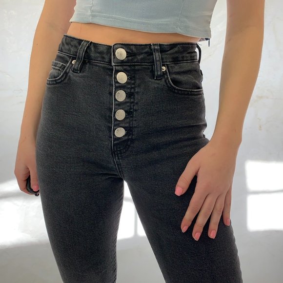 BDG Girlfriend High Rise Button-Fly Jean in Black